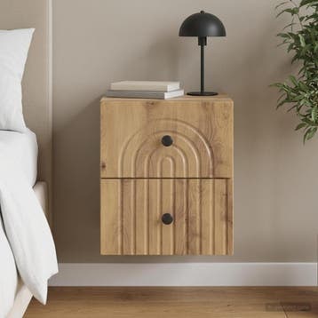 vidaXL Muurbevestigde Nachttafel Artisanaal eiken 33 x 34,5, Verzenden, Nieuw
