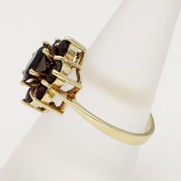 Bague - 14 carats Or jaune Grenat - grenade