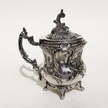French 950 Silver Mustard/Caviar Pot - Alix Agenot, Paris