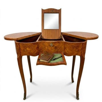 Kaptafel - Tulpenboomhout - Marqueterie-stijl Louis XV