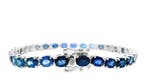 Armband - 14 karaat Witgoud - 14.98ct. tw. Saffier - Blauwe, Nieuw
