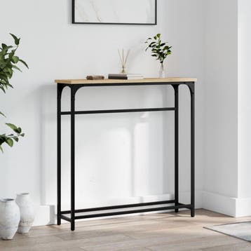 vidaXL Consoletafel Sonoma Eiken 75x19,5x75 cm Bewerkt Hout, Huis en Inrichting, Verzenden, Nieuw
