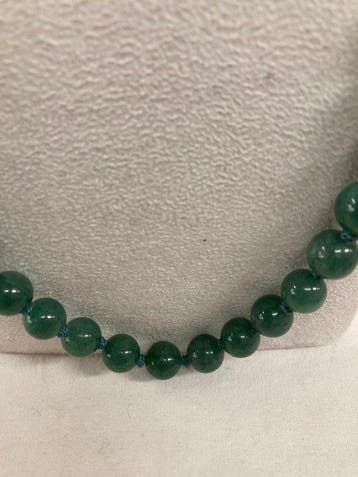 Très bel ancien collier noué en perles de jadéite. - jadeïte, Antiquités & Art