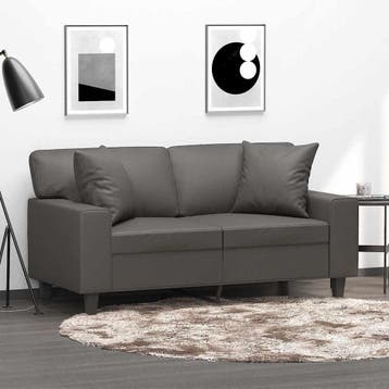 vidaXL Sierkussens 2 st 40x40 cm kunstleer grijs, Huis en Inrichting, Verzenden, Nieuw