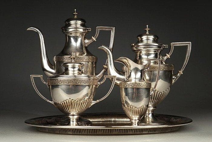 WMF / Geislingen - Koffie- en theeservies - Verzilverd, Antiquités & Art, Art | Objets design