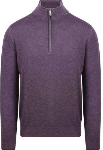 R2 Half Zip Trui Merino Wol Paars maat Maat 52/54 (L) Heren, Maat 52/54 (L), Verzenden, Paars, Nieuw