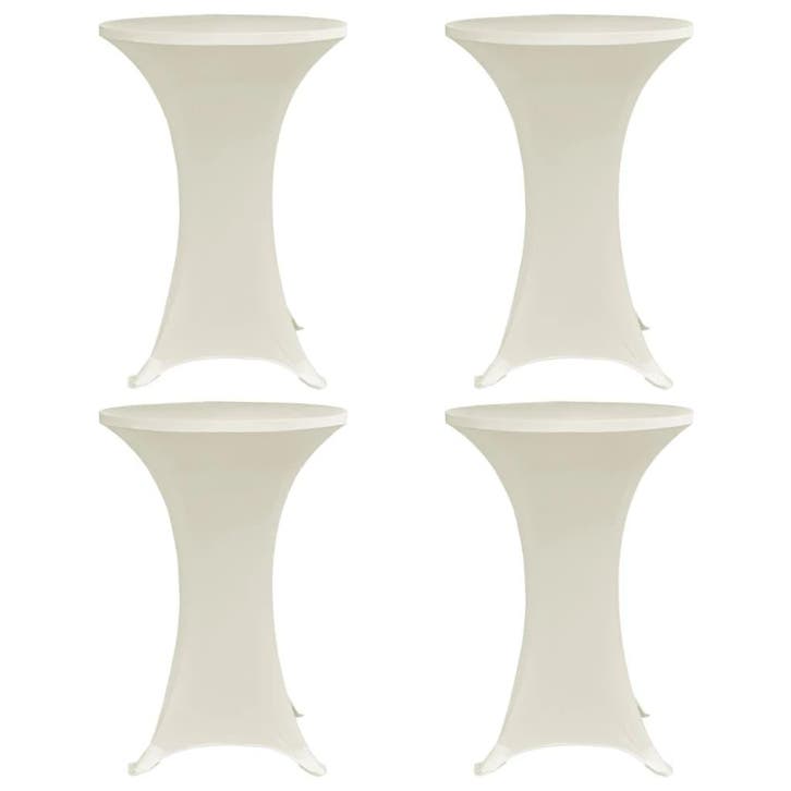 vidaXL Statafelhoes 4 st stretch Ø70 cm crème, Tuin en Terras, Tuinmeubel-accessoires, Nieuw, Verzenden