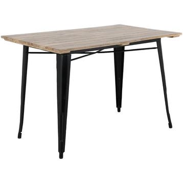 Tafel | BISTRO | Hout/Staal | Mangohout Blad | Zwart Frame, Zakelijke goederen, Verzenden, Nieuw in verpakking