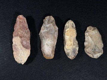 Paleolithisch 4x Spitsen – 40.000-130.000 Jaar Oud (Zonder, Antiek en Kunst
