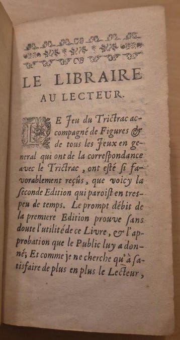 Anonyme - Le Jeu du Trictrac, suivi de la Suite du Trictrac