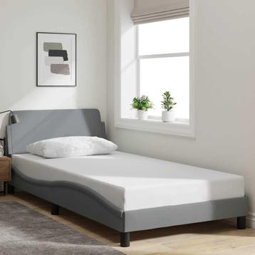 vidaXL Bedframe Dover 100x200 cm stof lichtgrijs, Verzenden, Nieuw