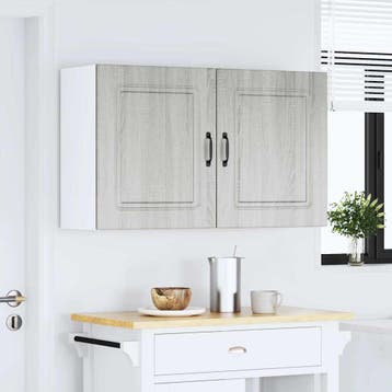 vidaXL Keuken Wandkasten 2 st Kalmar Grijs Sonoma, Huis en Inrichting, Verzenden, Nieuw