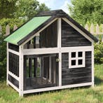 vidaXL Hondenhok 96x60,5x87 cm massief grenenhout grijs, Verzenden