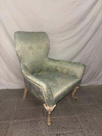Fauteuil - Zijde, Hout, Nieuw