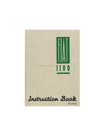 1954 FIAT 1100 INSTRUCTIEBOEKJE ENGELS