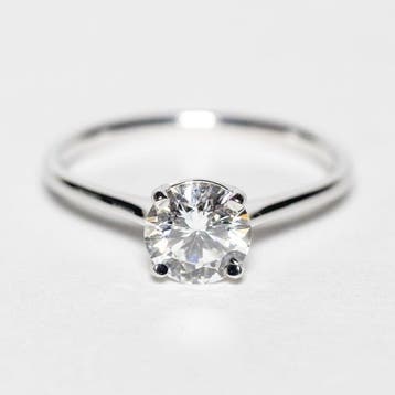 Zonder minimumprijs - Ring - 18 karaat Witgoud - 1.00ct. tw., Nieuw