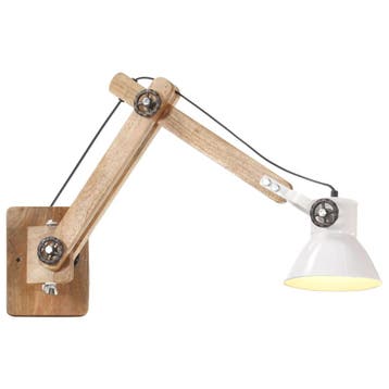 vidaXL Wandlamp industrieel rond E27 wit, Verzenden, Nieuw