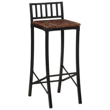 vidaXL Barstoelen 2 st massief gerecycled hout, Verzenden, Nieuw
