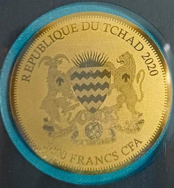 Tsjaad. 5000 Francs 2020 Germania, 1/200 Oz (.999) mit CoA