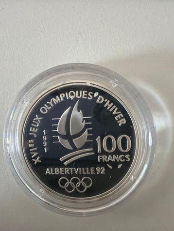 Frankrijk. 100 Francs 1992 Albertville Skilanglauf - 22.2g