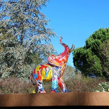 sculptuur, Eléphant Pop Art - 26 cm - Hars