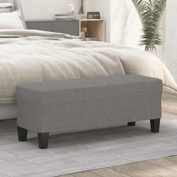 vidaXL Bankje 100x35x41 cm stof donkergrijs, Huis en Inrichting, Verzenden, Nieuw