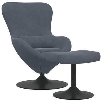 Fauteuil uf gris et repose-pieds, -44% jusqua epuisement, Verzenden, Nieuw