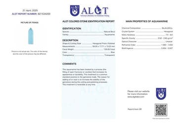Geen Reserve - ALGT-gecertificeerd - Natuurlijke aquamarijn