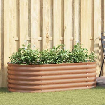 vidaXL Verhoogd bed Bruin 160 x 80 x 44 cm Staal, Verzenden, Nieuw