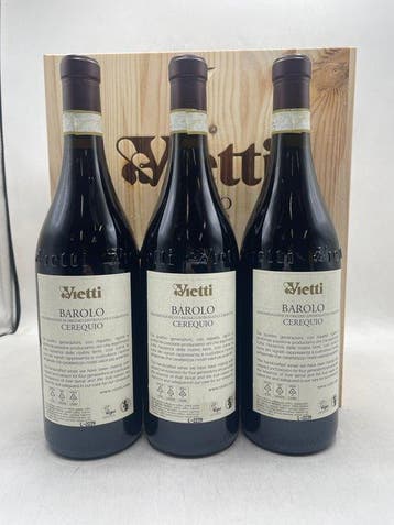 2019 Vietti Barolo Cerequio - Barolo DOCG - 3 Bouteilles, Verzamelen, Wijnen, Nieuw