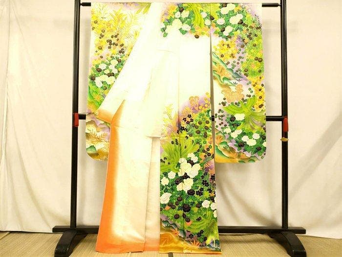 Uitzonderlijke Japanse zijden furisode-kimono –, Antiek en Kunst, Antiek | Overige Antiek