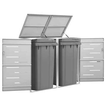 vidaXL Containerberging dubbel 138x77,5x115 cm roestvrij, Doe-het-zelf en Bouw, Verzenden