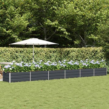 vidaXL Plantenbak Antraciet 600 x 80 x 45 cm Staal, Tuin en Terras, Verzenden, Nieuw