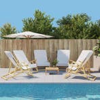 vidaXL Strandhanddoeken 6 st 400 g/m² 60x135 cm stof wit, Huis en Inrichting, Verzenden, Nieuw