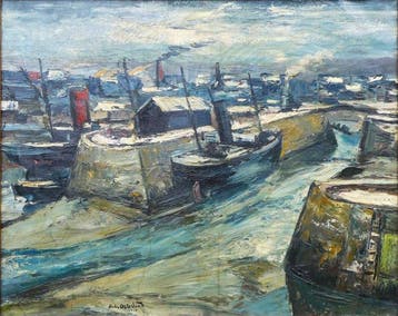 Anders Osterlind (1887-1960) - Rouen - le vieux port de