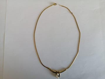 Collier - 14 carats Or jaune Perle - Diamant