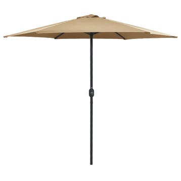 vidaXL Parasol met aluminium paal 270x246 cm taupe, Tuin en Terras, Verzenden, Nieuw