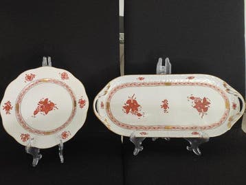 Herend - Plateau (2) - Porcelaine - AOG Apponyi Orange Gold