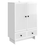 vidaXL Dressoir Hoogglans Wit 66 x 34,5 x 95 cm, Huis en Inrichting, Kasten | Dressoirs, Verzenden, Nieuw