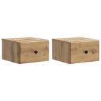 vidaXL Muurbevestigde Nachttafel 2 pcs Artisanaal eiken, Verzenden, Nieuw