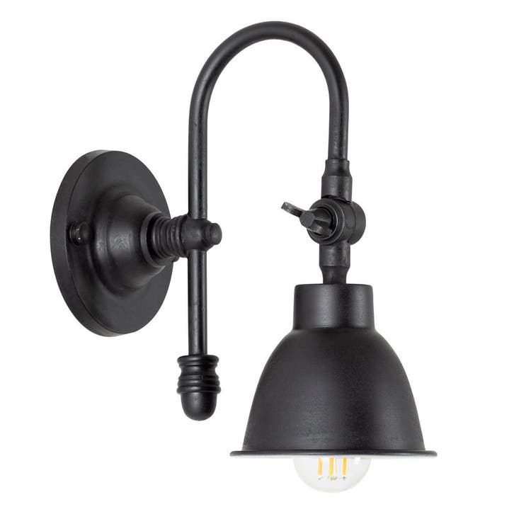 Wandlampen Messing Wandlamp Pasco Antiek Zwart, Huis en Inrichting, Lampen | Wandlampen, Verzenden