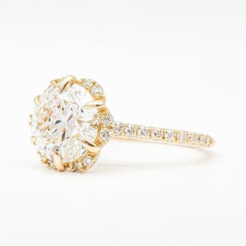 Ring - 14 karaat Geel goud - 3.46ct. tw. Diamant (Lab-grown), Nieuw