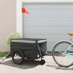 vidaXL Fietstrailer 45 kg ijzer zwart en grijs, Verzenden