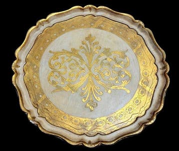 Plateau - Finition dorée artisanale - Bois - Florentina