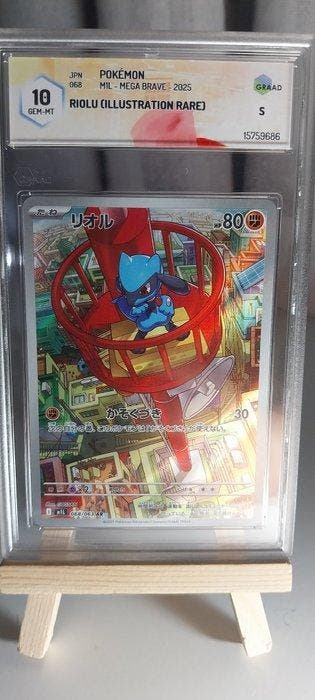 Pokémon - 1 Graded card - Riolu 068 Foil, Full art,