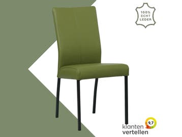 Leren eetkamerstoel Comfort - Toledo Apple Green (groen) -, Huis en Inrichting, Overige kleuren, Nieuw, Leer, Ophalen of Verzenden