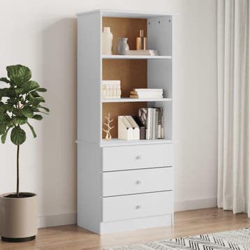 vidaXL Boekenkast met lades ALTA 60x35x142 cm massief, Verzenden, Nieuw