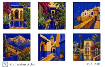 Riviera Tiles - Figuur - Atlas-collectie – Zes keramische