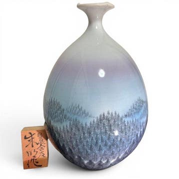 Fujii Shmei – „Asahi” Arita porseleinvaas – Bladnerf