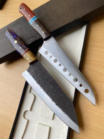 Couteau de cuisine - acier au carbone - Asie - Couteau en, Antiek en Kunst, Antiek | Keukengerei